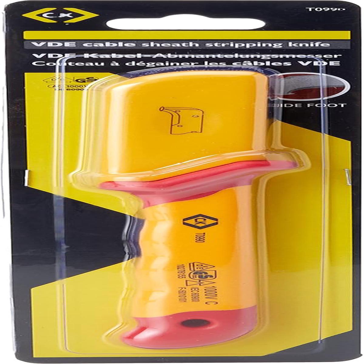 CK T0990 VDE Cable Sheath Stripping Knife YellowRed