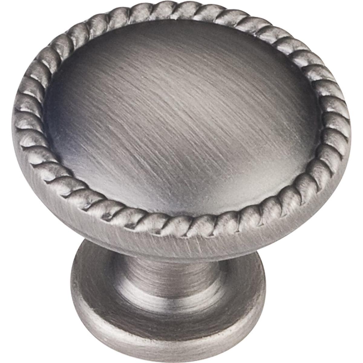 Lindos Round Knob 1-14 Dia Brushed Pewter