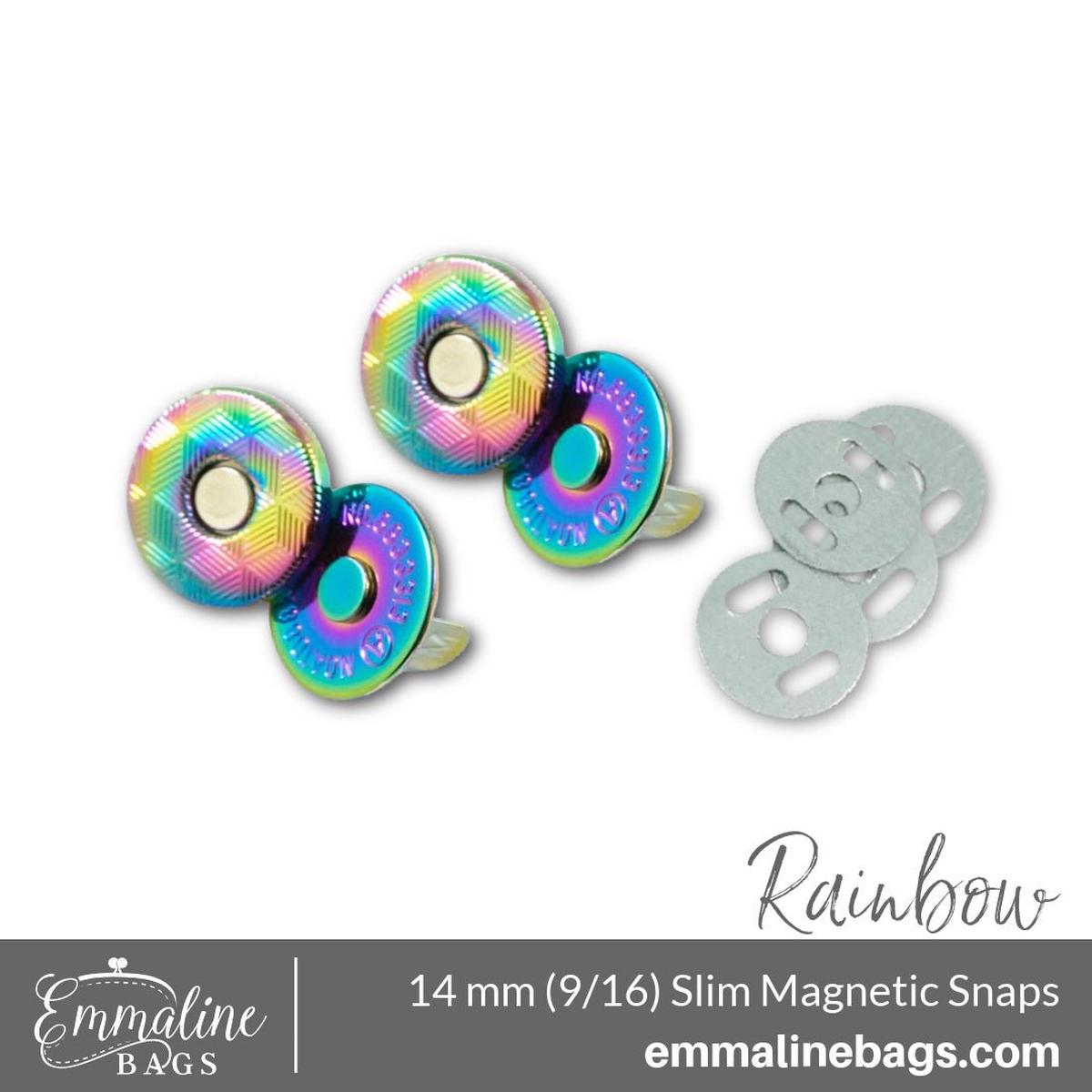 Magnetic Snap Closures 916 (14 mm) SLIM in Iridescent Rainbow (2 Pack)