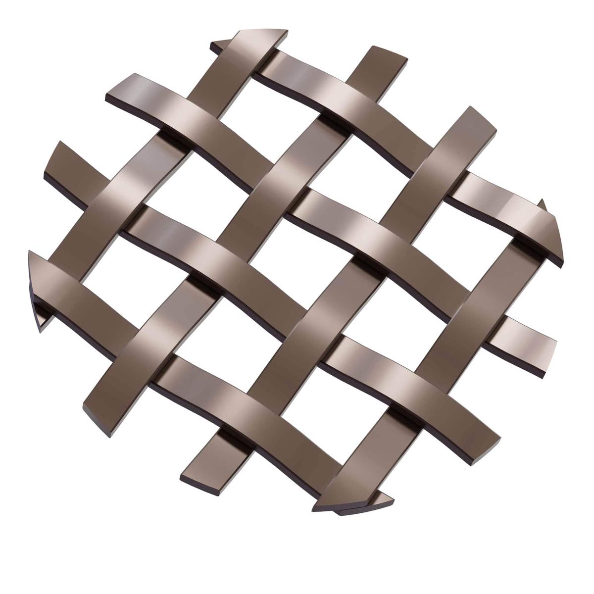 375 Single Flat Diamond Decorative Grille - Antique Brass 36W x 48L Sheet