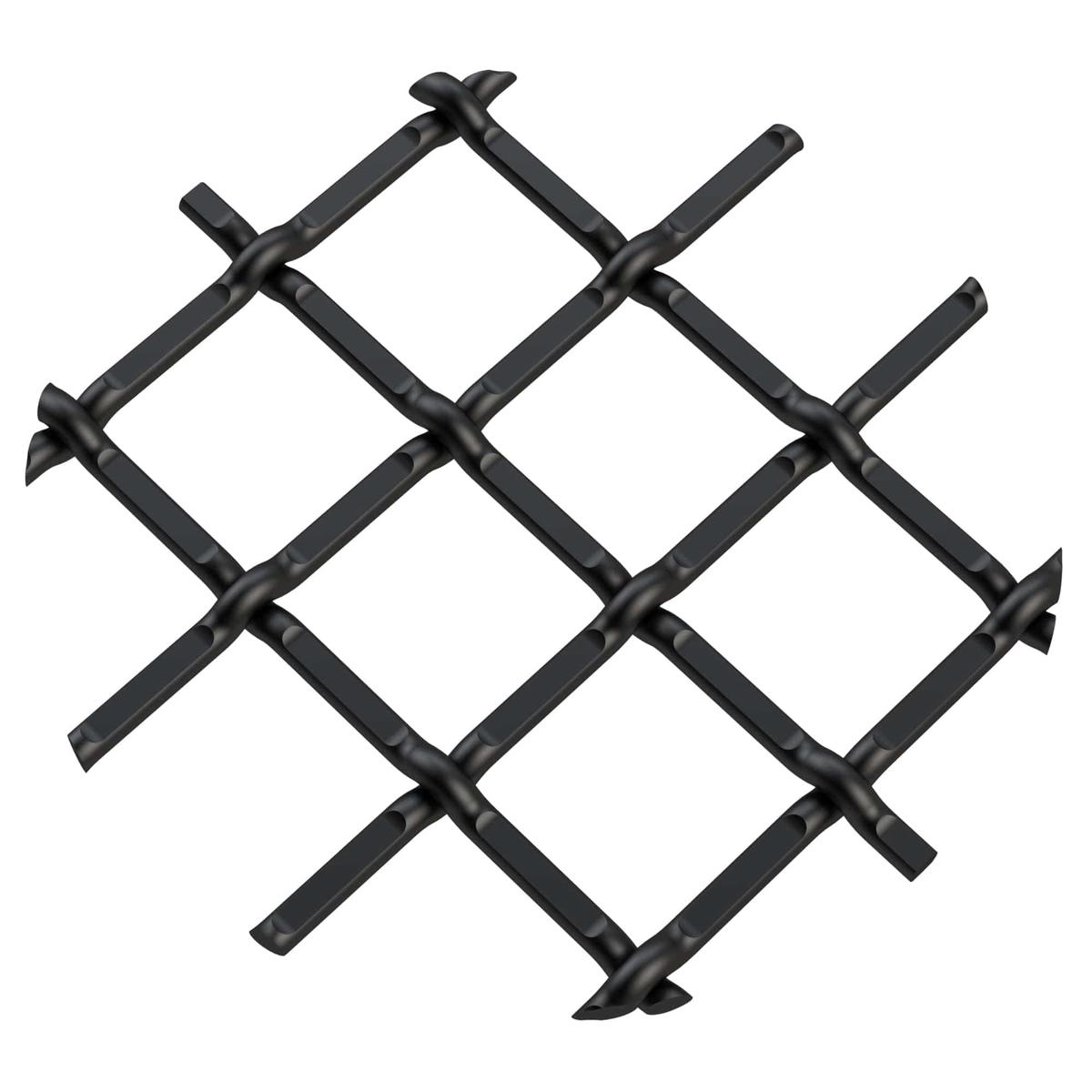 5 Round Single Diamond Decorative Grille - Flat Black 36 W x 48 L Sheet