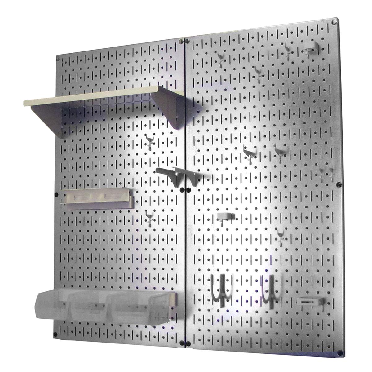 Metal Pegboard Utility Tool Storage Kit - Galvanized Steel Pegboard White Accessories