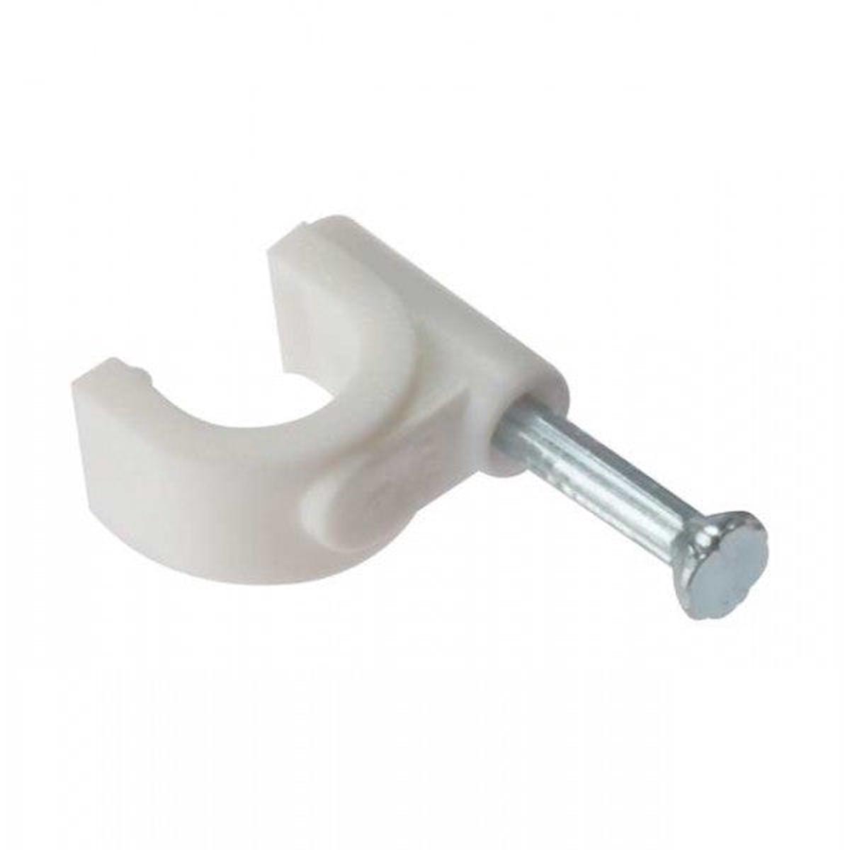 Sasta 7mm White Round Cable Clip (Pack Of 100)