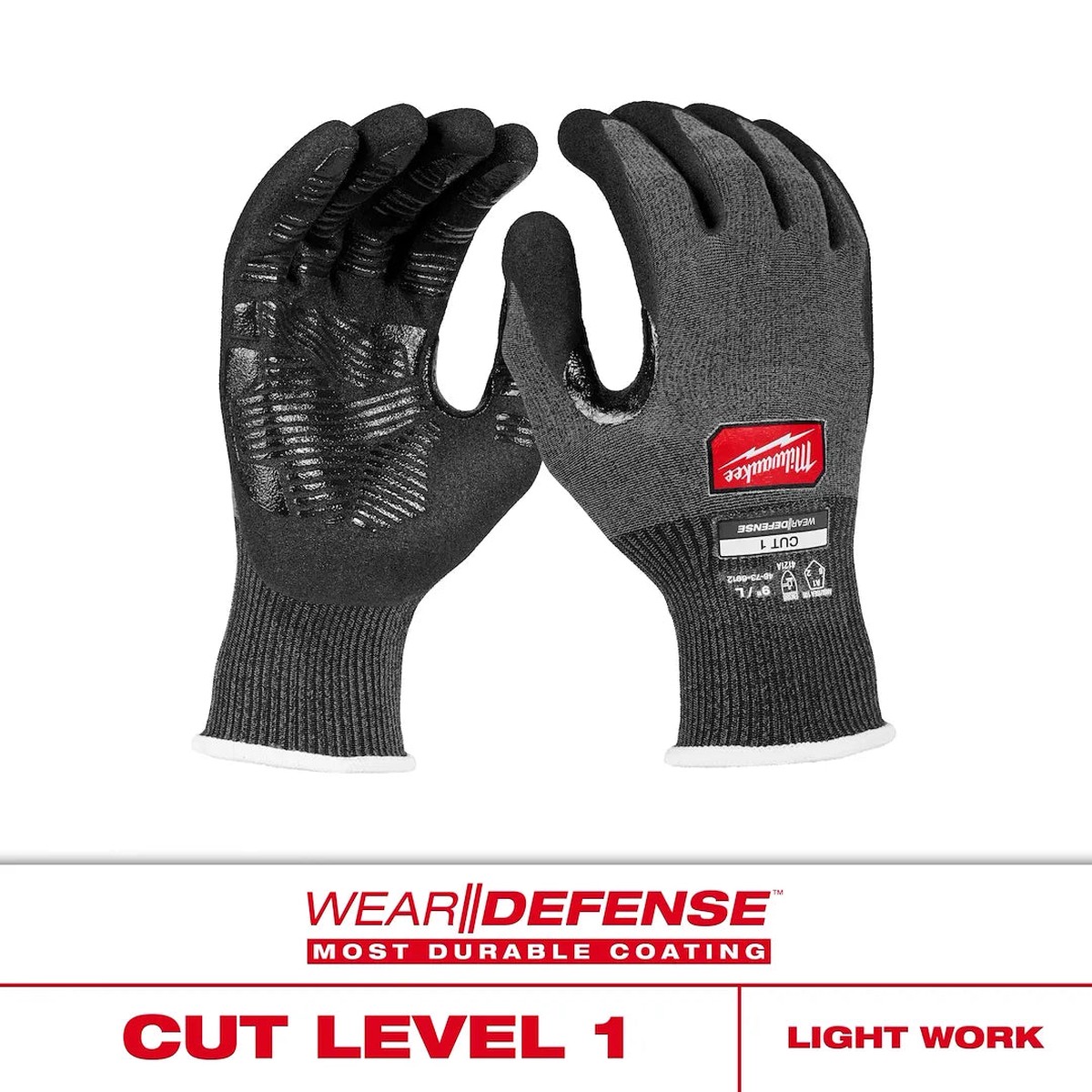Milwaukee 48-73-6914 Cut Level 1 Nitrile Dipped Gloves with WEAR-DEFENSE Protection - XXL